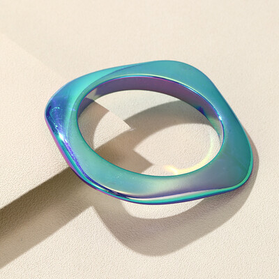 Brățări din acril subțire pătrate coreene pentru femei Brățări și brățări gotice punk cu farmec multicolor pentru fete Cadouri de bijuterii de mână