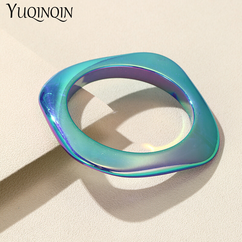 Brățări din acril subțire pătrate coreene pentru femei Brățări și brățări gotice punk cu farmec multicolor pentru fete Cadouri de bijuterii de mână