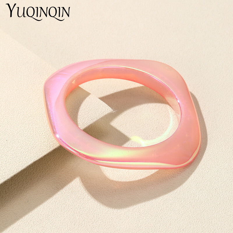 Brățări din acril subțire pătrate coreene pentru femei Brățări și brățări gotice punk cu farmec multicolor pentru fete Cadouri de bijuterii de mână