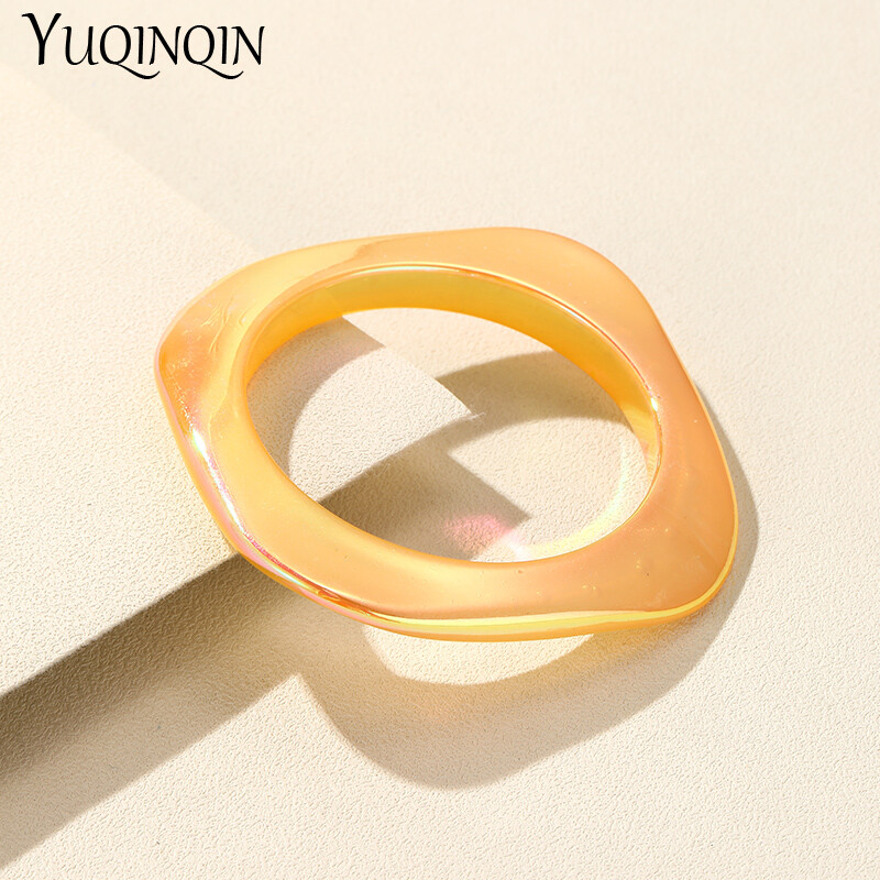 Brățări din acril subțire pătrate coreene pentru femei Brățări și brățări gotice punk cu farmec multicolor pentru fete Cadouri de bijuterii de mână