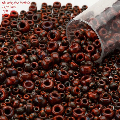 TD Miyuki okrúhle korálky Picasso na výrobu oblečenia, ručne vyrábané darčeky, boho štýl 2 mm 3 mm 4 mm, mix veľkosti 10 gramov/balenie
