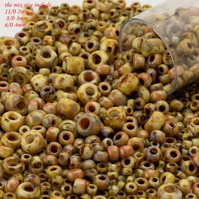 TD Miyuki okrúhle korálky Picasso na výrobu oblečenia, ručne vyrábané darčeky, boho štýl 2 mm 3 mm 4 mm, mix veľkosti 10 gramov/balenie