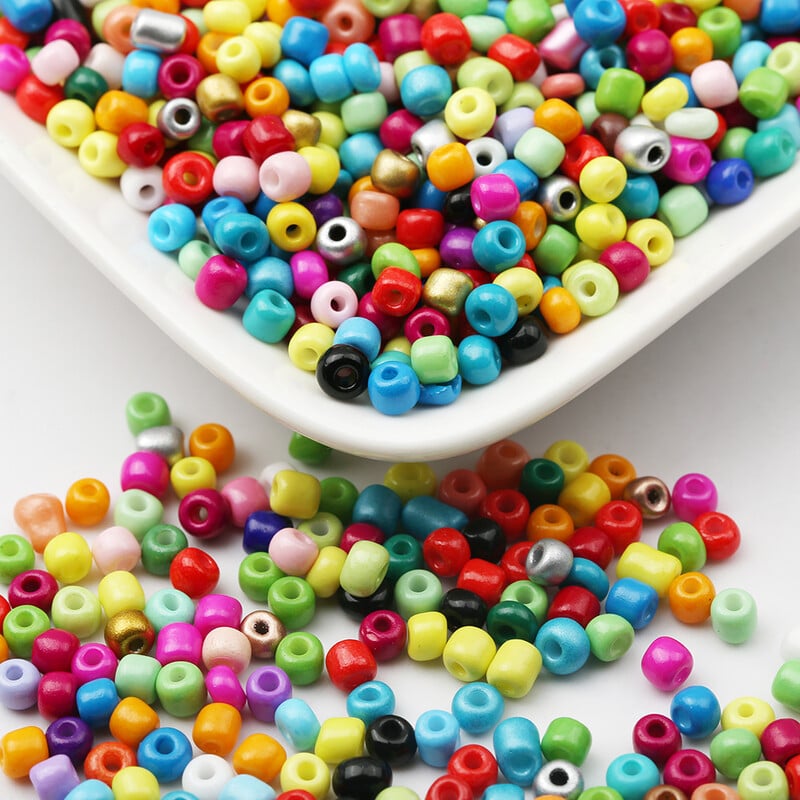Maľované korálky z prosa 2 mm 3 mm 4 mm sklenené korálky roztrúsené korálky krížové korálky vyšívanie DIY náramkové korálky na výrobu šperkov príslušenstvo