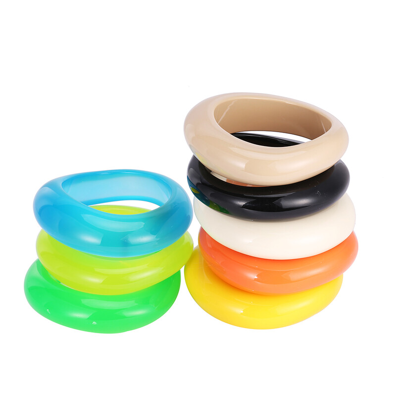 Guanglong Vintage színes széles karkötők női lányoknak trendi szabálytalan karkötők karkötő varázslatok gyanta akril indiai ékszerek