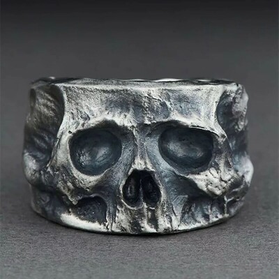 Retro pussejas gredzens ar galvaskausu vīriešiem Vintage punk gothic rock hiphop gredzens motociklistiem aksesuāri ar rokām darināti dizaineru rotaslietas unisex dāvana