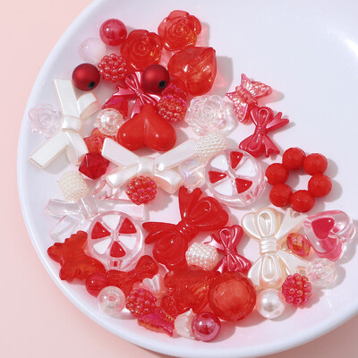 30 g/sac amestecat aleatoriu cu diferite tipuri de margele acrilice accesorii pentru bijuterii din margele mobile Pachet de materiale pentru lanțuri