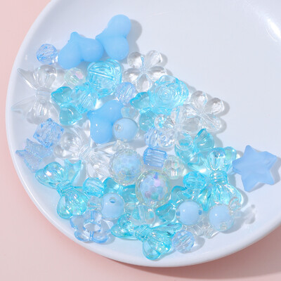 30 g/sac amestecat aleatoriu cu diferite tipuri de margele acrilice accesorii pentru bijuterii din margele mobile Pachet de materiale pentru lanțuri