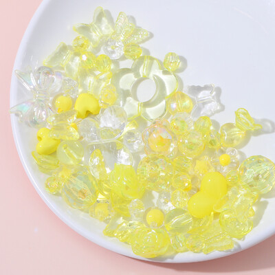 30 g/sac amestecat aleatoriu cu diferite tipuri de margele acrilice accesorii pentru bijuterii din margele mobile Pachet de materiale pentru lanțuri