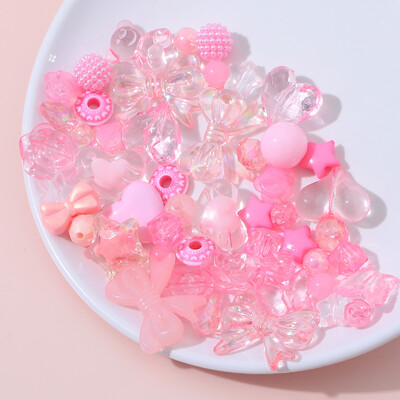 30 g/sac amestecat aleatoriu cu diferite tipuri de margele acrilice accesorii pentru bijuterii din margele mobile Pachet de materiale pentru lanțuri