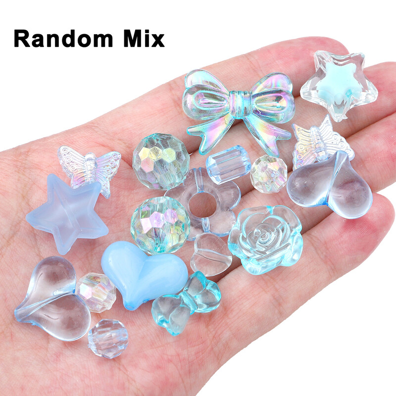 30 g/sac amestecat aleatoriu cu diferite tipuri de margele acrilice accesorii pentru bijuterii din margele mobile Pachet de materiale pentru lanțuri