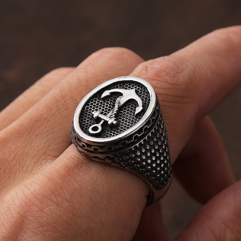 Retro Polka Dot Bump Pirate Inkariniai žiedai vyrams berniukams Punk Hip Hop Nerūdijančio plieno Amuleto Žiedas Madingi Papuošalai Dovanos Didmeninė prekyba