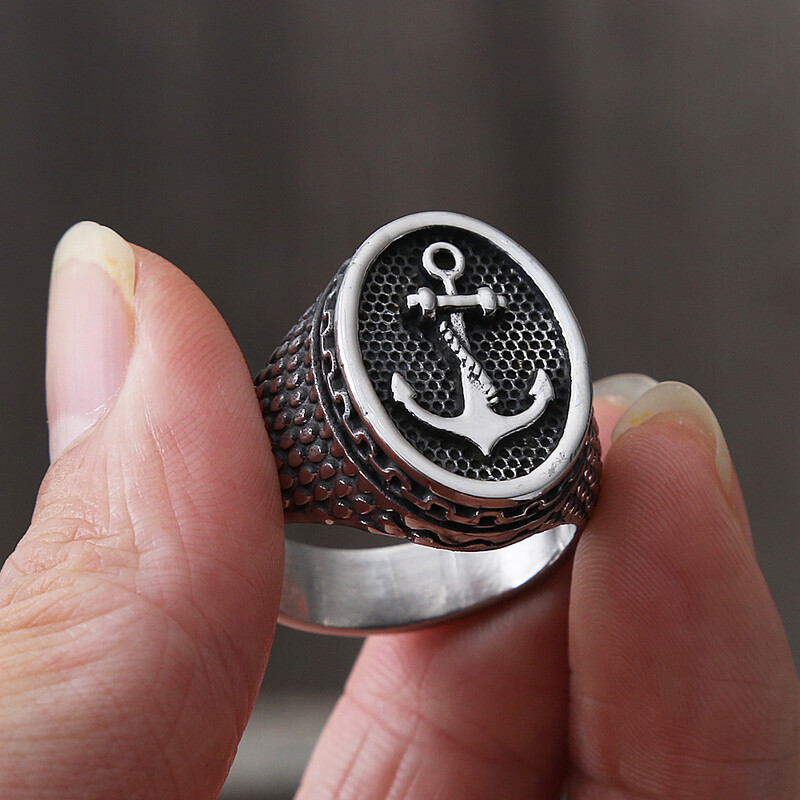 Retro Polka Dot Bump Pirate Inkariniai žiedai vyrams berniukams Punk Hip Hop Nerūdijančio plieno Amuleto Žiedas Madingi Papuošalai Dovanos Didmeninė prekyba