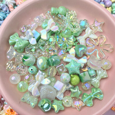 50g/100g Articole pentru acoperirea capului pentru copii pentru realizarea de benzi din piele, materiale acrilice, accesorii, margele libere, pungi de mai multe culori mixte