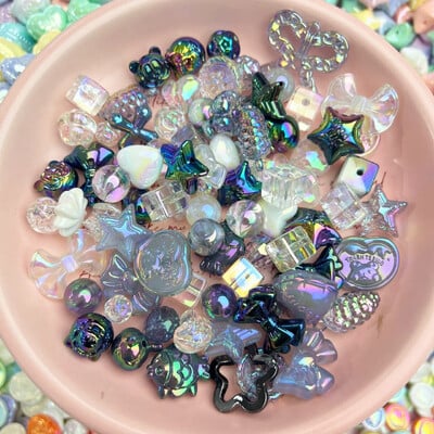 50g/100g Articole pentru acoperirea capului pentru copii pentru realizarea de benzi din piele, materiale acrilice, accesorii, margele libere, pungi de mai multe culori mixte