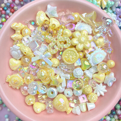 50g/100g Articole pentru acoperirea capului pentru copii pentru realizarea de benzi din piele, materiale acrilice, accesorii, margele libere, pungi de mai multe culori mixte