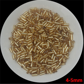 10g/Συσκευασία Πολλαπλών μεγεθών Golden Czech Glass Seedbeads Spacer Tube Bugles Beads για Κεντήματα κατασκευής κοσμημάτων Αξεσουάρ ραπτικής DIY