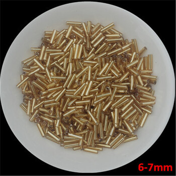 10g/Συσκευασία Πολλαπλών μεγεθών Golden Czech Glass Seedbeads Spacer Tube Bugles Beads για Κεντήματα κατασκευής κοσμημάτων Αξεσουάρ ραπτικής DIY