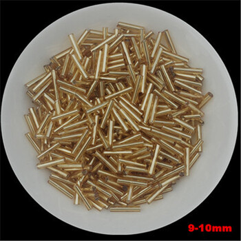 10g/Συσκευασία Πολλαπλών μεγεθών Golden Czech Glass Seedbeads Spacer Tube Bugles Beads για Κεντήματα κατασκευής κοσμημάτων Αξεσουάρ ραπτικής DIY