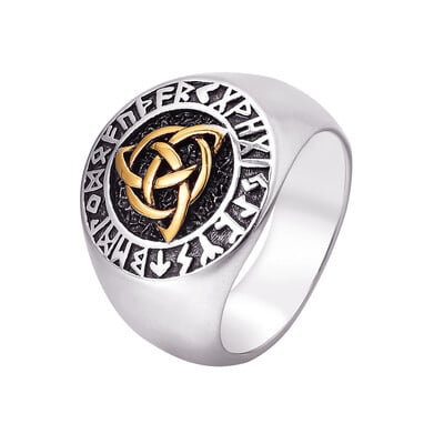 Vintage vikingský prsteň z nehrdzavejúcej ocele s runami, keltským uzlom a severskými prstenami pre mužov a chlapcov, módny amulet, šperky, darček, dropshipping