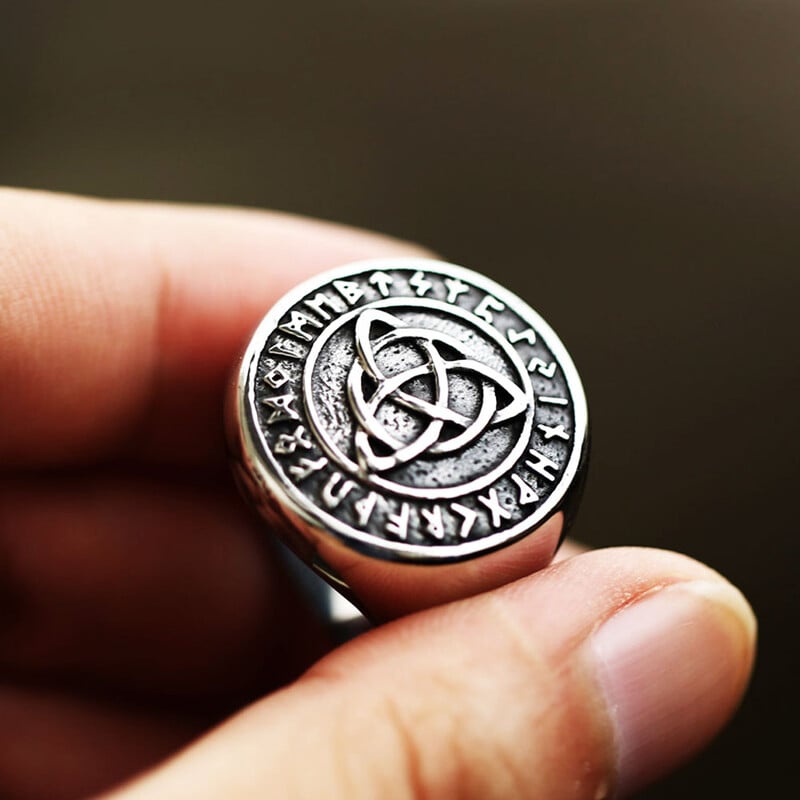 Vintage vikingský prsteň z nehrdzavejúcej ocele s runami, keltským uzlom a severskými prstenami pre mužov a chlapcov, módny amulet, šperky, darček, dropshipping
