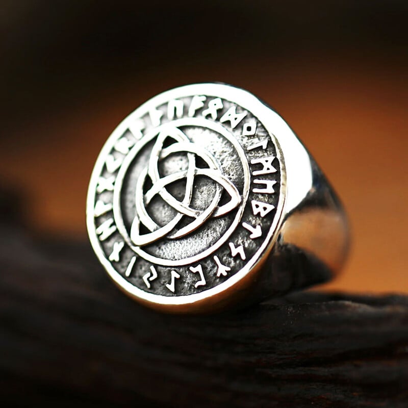 Vintage vikingský prsteň z nehrdzavejúcej ocele s runami, keltským uzlom a severskými prstenami pre mužov a chlapcov, módny amulet, šperky, darček, dropshipping