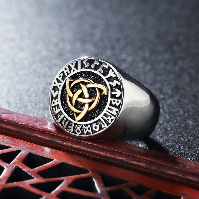 Vintage vikingský prsteň z nehrdzavejúcej ocele s runami, keltským uzlom a severskými prstenami pre mužov a chlapcov, módny amulet, šperky, darček, dropshipping