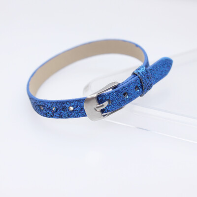 10 komada 8x210mm svjetlucave narukvice od PU kožne svjetlucave narukvice s kopčom od nehrđajućeg čelika Pristaje 8mm klizećim slovima privjesci DIY dodatak