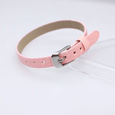 10 komada 8x210mm svjetlucave narukvice od PU kožne svjetlucave narukvice s kopčom od nehrđajućeg čelika Pristaje 8mm klizećim slovima privjesci DIY dodatak