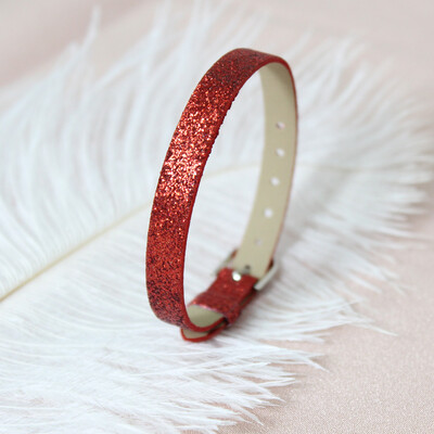 10 komada 8x210mm svjetlucave narukvice od PU kožne svjetlucave narukvice s kopčom od nehrđajućeg čelika Pristaje 8mm klizećim slovima privjesci DIY dodatak