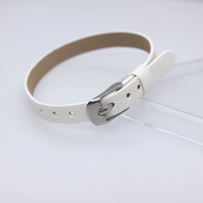 10 komada 8x210mm svjetlucave narukvice od PU kožne svjetlucave narukvice s kopčom od nehrđajućeg čelika Pristaje 8mm klizećim slovima privjesci DIY dodatak