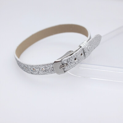 10 komada 8x210mm svjetlucave narukvice od PU kožne svjetlucave narukvice s kopčom od nehrđajućeg čelika Pristaje 8mm klizećim slovima privjesci DIY dodatak