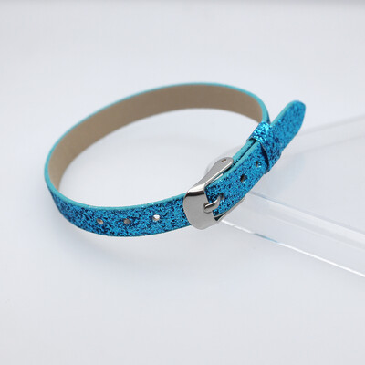 10 komada 8x210mm svjetlucave narukvice od PU kožne svjetlucave narukvice s kopčom od nehrđajućeg čelika Pristaje 8mm klizećim slovima privjesci DIY dodatak