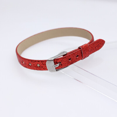 10 komada 8x210mm svjetlucave narukvice od PU kožne svjetlucave narukvice s kopčom od nehrđajućeg čelika Pristaje 8mm klizećim slovima privjesci DIY dodatak