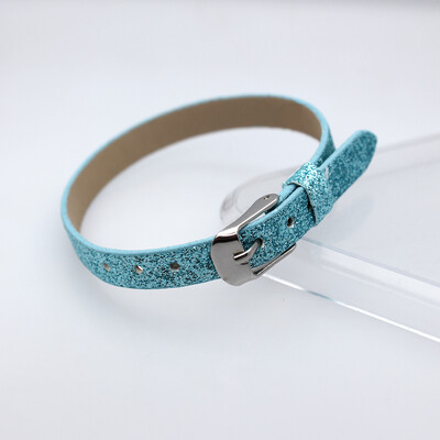 10 komada 8x210mm svjetlucave narukvice od PU kožne svjetlucave narukvice s kopčom od nehrđajućeg čelika Pristaje 8mm klizećim slovima privjesci DIY dodatak