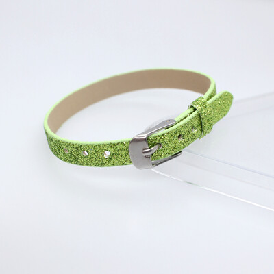 10 komada 8x210mm svjetlucave narukvice od PU kožne svjetlucave narukvice s kopčom od nehrđajućeg čelika Pristaje 8mm klizećim slovima privjesci DIY dodatak