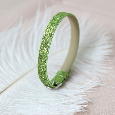 10 komada 8x210mm svjetlucave narukvice od PU kožne svjetlucave narukvice s kopčom od nehrđajućeg čelika Pristaje 8mm klizećim slovima privjesci DIY dodatak