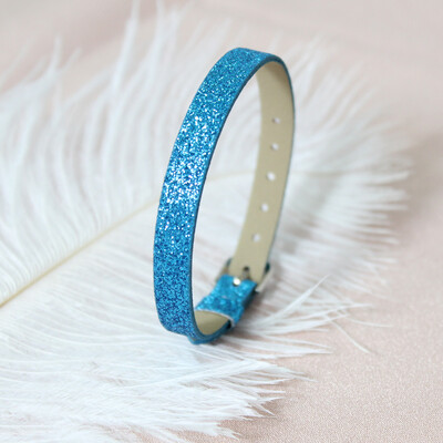 10 komada 8x210mm svjetlucave narukvice od PU kožne svjetlucave narukvice s kopčom od nehrđajućeg čelika Pristaje 8mm klizećim slovima privjesci DIY dodatak