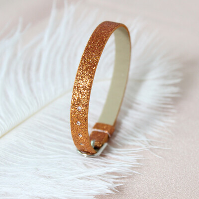 10 komada 8x210mm svjetlucave narukvice od PU kožne svjetlucave narukvice s kopčom od nehrđajućeg čelika Pristaje 8mm klizećim slovima privjesci DIY dodatak