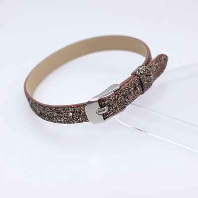 10 komada 8x210mm svjetlucave narukvice od PU kožne svjetlucave narukvice s kopčom od nehrđajućeg čelika Pristaje 8mm klizećim slovima privjesci DIY dodatak