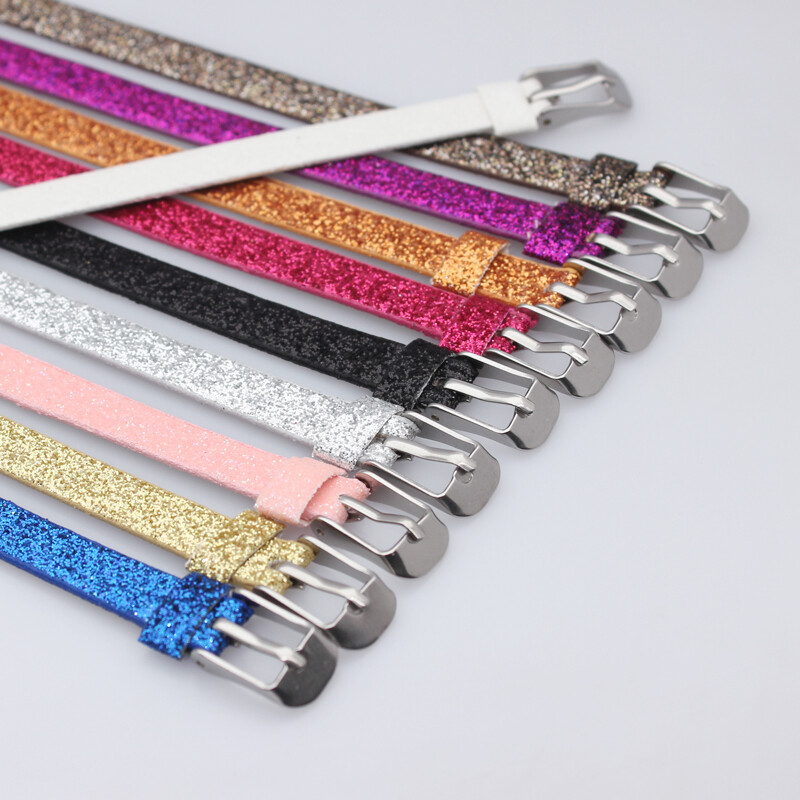 10 komada 8x210mm svjetlucave narukvice od PU kožne svjetlucave narukvice s kopčom od nehrđajućeg čelika Pristaje 8mm klizećim slovima privjesci DIY dodatak