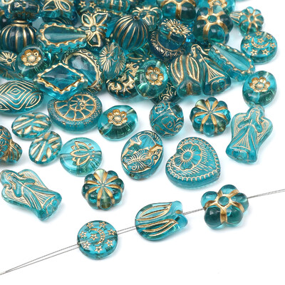 20g/balenie akrylových retro korálikov so zlatým ťahom, roztrúsených korálikov, ručne vyrábaných, DIY na výrobu náramkov, náhrdelníkov, náušníc, šperkov