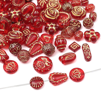 20g/balenie akrylových retro korálikov so zlatým ťahom, roztrúsených korálikov, ručne vyrábaných, DIY na výrobu náramkov, náhrdelníkov, náušníc, šperkov