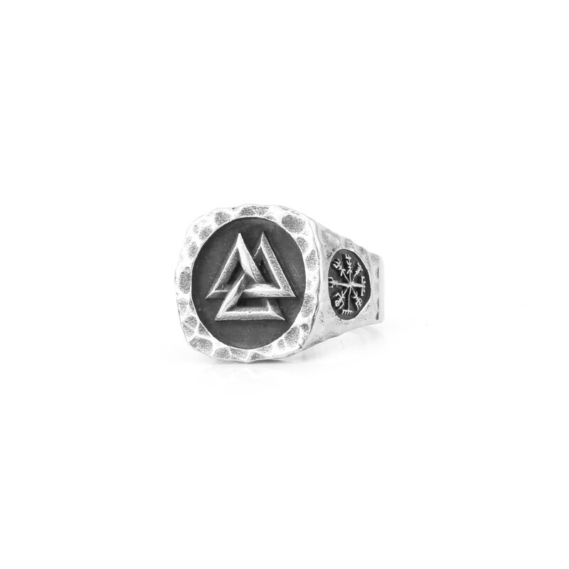 Vintage severský prsteň s Valknutom z nehrdzavejúcej ocele, vikingský keltský uzol, prsteň pre mužov, severský kompas, dopravná značka, amulet, šperky, dropshipping