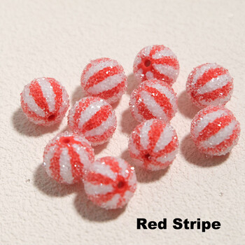 Stripe Circus Ball Granuled Sugar Candy Beads βραχιόλι τέχνης DIY Διακόσμηση Μανικιούρ Στολίδια Kawaii Jewelry Making Phone Chain