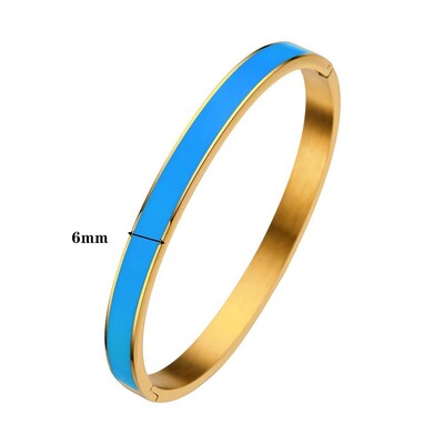 Luxusný farebný oranžový smaltovaný náramok 4mm / 6mm dámsky darček na párty Módny náramok Originálne šperky z nehrdzavejúcej ocele