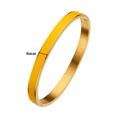 Luxusný farebný oranžový smaltovaný náramok 4mm / 6mm dámsky darček na párty Módny náramok Originálne šperky z nehrdzavejúcej ocele
