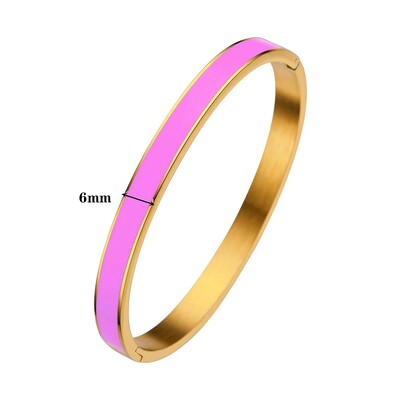 Luxusný farebný oranžový smaltovaný náramok 4mm / 6mm dámsky darček na párty Módny náramok Originálne šperky z nehrdzavejúcej ocele