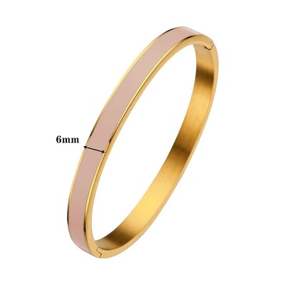 Luxusný farebný oranžový smaltovaný náramok 4mm / 6mm dámsky darček na párty Módny náramok Originálne šperky z nehrdzavejúcej ocele