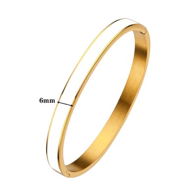 Luxusný farebný oranžový smaltovaný náramok 4mm / 6mm dámsky darček na párty Módny náramok Originálne šperky z nehrdzavejúcej ocele