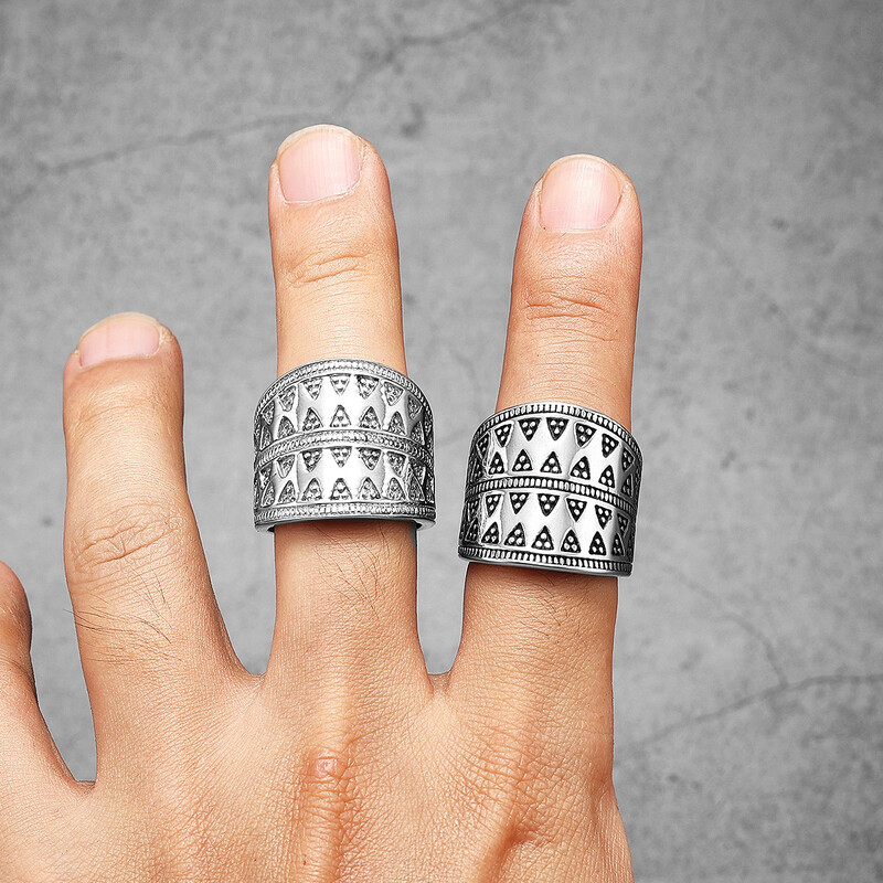 Estetinės geometrijos trikampis vyriški žiedai nerūdijančio plieno moteriški papuošalai vintažiniai pankiški šaunūs daiktai madingi aksesuarai dovanų didmeninė prekyba